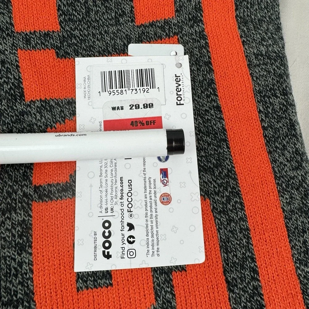 NWT FOCO Oregon State Beavers‎ OSU Scarf Charcoal/Orange - OSFM 67